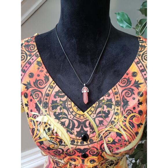 OneWorld Blouse Women's PL Multicolor Boho Chiffon Abstract Print V Neck Top - Picture 10 of 12